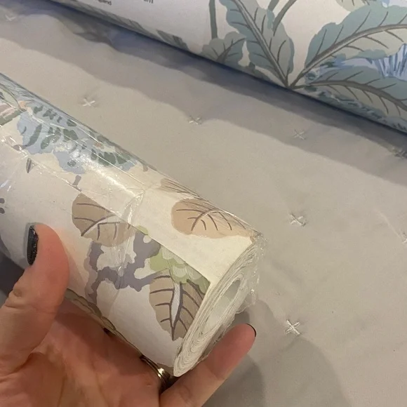 Summer Peony Wallpaper - Blue and White - Picture 4 of 5